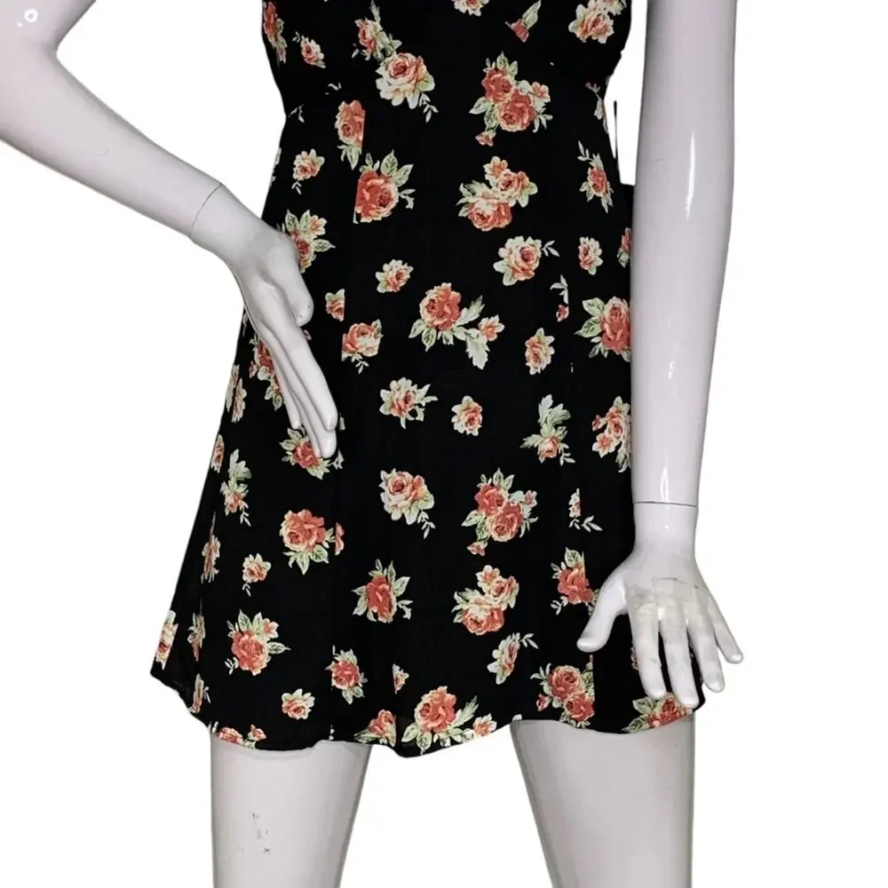 Forever 21 NWT Dress Floral Print Sleeveless Black Red Green Size S